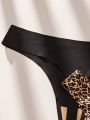 3pcs Plus Size Seamless Leopard Print Underwear