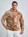 SHEIN Extended Sizes Men Plus Tie Dye Drawstring Teddy Hoodie