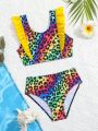 Girls' (little) Swimsuit Set, Random Printed Pattern