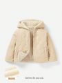 Cozy Cub Baby Girls' Casual Windproof Splicing Fleece Lined Hooded Jacket