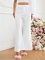 SHEIN Privé Solid Color Flared Pants