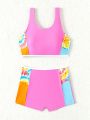 Tween Girl Tie-Dye Swimsuit Set