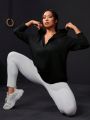 Yoga Basic Plus Size Women's Raglan Sleeve Long Sleeve Sports Jacket