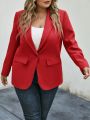 SHEIN LUNE Plus Shawl Collar Single Button Blazer