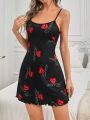 Lip And Letter Print Cami Nightdress