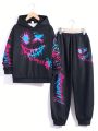 SHEIN Kids HYPEME Tween Boy Cartoon Graphic Hoodie & Sweatpants