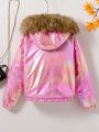 Girls' (big) Patchwork Collar Long Sleeve Jacket