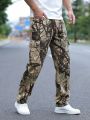 Teenage Boys' Camouflage Printed Workstyle Distressed Denim Jeans