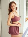 Solid Crop Sleep Cami Top