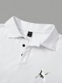 Men Crane & Bamboo Print Polo Shirt