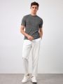 Manfinity Homme Men's Knitted Casual Turtleneck T-shirt