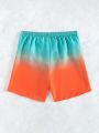 SHEIN Men's Gradient Color Swimming Trunks