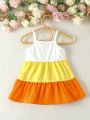 Baby Girls' Colorblocked Casual Simple Dress