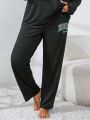 Plus Size Letter Printed Sleep Pants