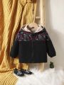 Baby Boy Cartoon Graphic Zip Up Hooded Coat