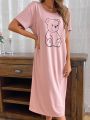 Bear Printed T-Shirt Nightdress