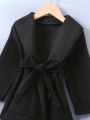 Toddler Girls Shawl Collar Pocket Front Belted Teddy Coat