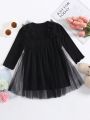 Baby Girls' Black Mesh Patchwork Dress