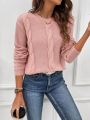 SHEIN LUNE Women's Off-shoulder Round Neck Sweater