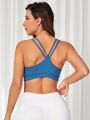 SHEIN Yoga Basic Solid Color Sport Bra For Women