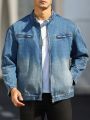 Manfinity LEGND Loose Men's Zipper Front Denim Jacket