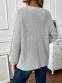 SHEIN LUNE Drop Shoulder Pocket Patched Sweater