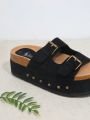 Double Buckle Footbed Sandals