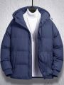 Manfinity Homme Men's Blue Hooded Padded Jacket