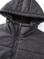 Men's Plus Size Hooded Padded Vest Jacket