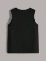 SHEIN Kids EVRYDAY Fashionable Casual Solid Color Vest For Tween Boys