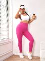 Plus Wide Waistband Sports Leggings