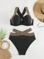 SHEIN DD+ Women's Dd Cup Swimsuit Set (Padded Cups And Underwire)