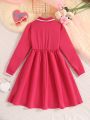 Girls' Long Sleeve Casual Cute Sports Style Fashionable Spring And Autumn Dress