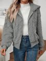 SHEIN Unity Textured Fluffy Hooded Jacket