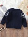 Baby Girls' Cute Christmas Cartoon Patterned Sweater