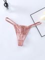 Women's Lace Patchwork Mesh Thong
