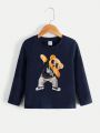 SHEIN Kids QTFun Boys' Casual Cute Bear T-Shirt