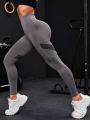 Wide Waistband Contrast Panel Sports Leggings