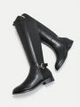 SHEIN BIZwear Buckle Detail Women's Fashion Over The Knee Boots
