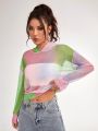 1pc Colorful Mesh Sports Hoodie