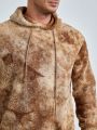 SHEIN Extended Sizes Men Plus Tie Dye Drawstring Teddy Hoodie