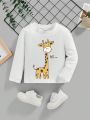 Baby Boy Giraffe & Letter Graphic Tee