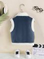 Infant Boys' Cute Sleeveless Warm Vest Jacket For Daily Wear In Spring, Autumn And Winter