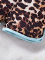 Infant Baby Girls' Letter & Leopard Print Sleeveless Romper Shorts
