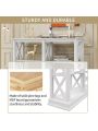 Console Table with 3-Tier Open Storage Spaces and 