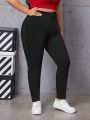 Women'S Plus Size Solid Color Slim Fit Denim Pants