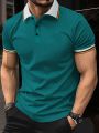 Manfinity Men's Striped Short Sleeve Polo Shirt