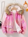 Girls' (big) Patchwork Collar Long Sleeve Jacket