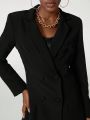 Mauricio Caetano SHEIN X Mauricio Caetano Women'S Long Blazer With Buttons And Opening At The Back.