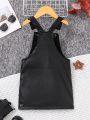 Toddler Girls' Pu Suspender Dress